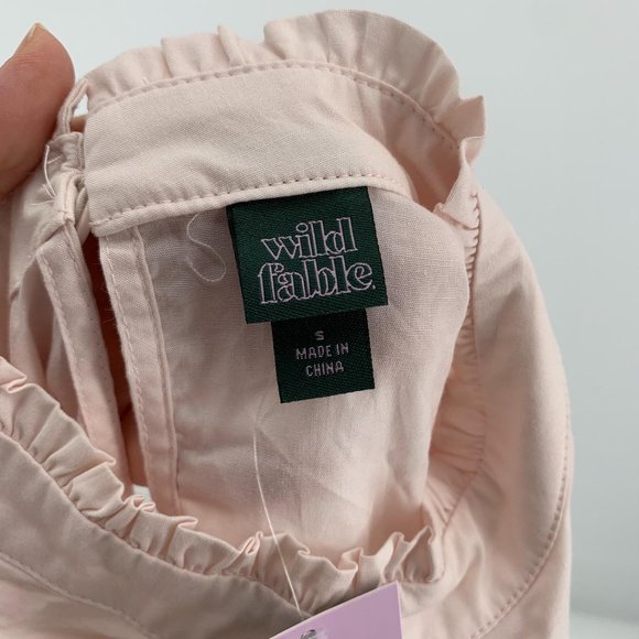 Wild Fable NWT Dusty Peach Long Sleeve High Neck Poplin Prairie Dress Size S - Picture 9 of 9